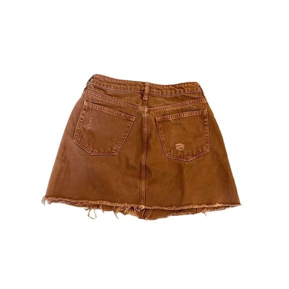 Free People We The Free Rust Colored A-Line Jean Skirt - Picture 3 of 5